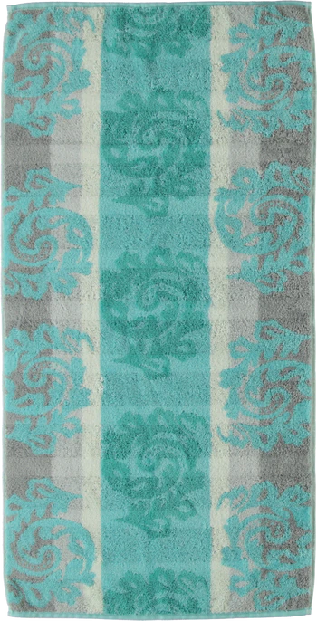 Cawö Frottiertücher Noblesse Cashmere Jacquard 1057-14 Mint – Luxuriöse Walkfrottier-Handtücher aus 100 % Baumwolle