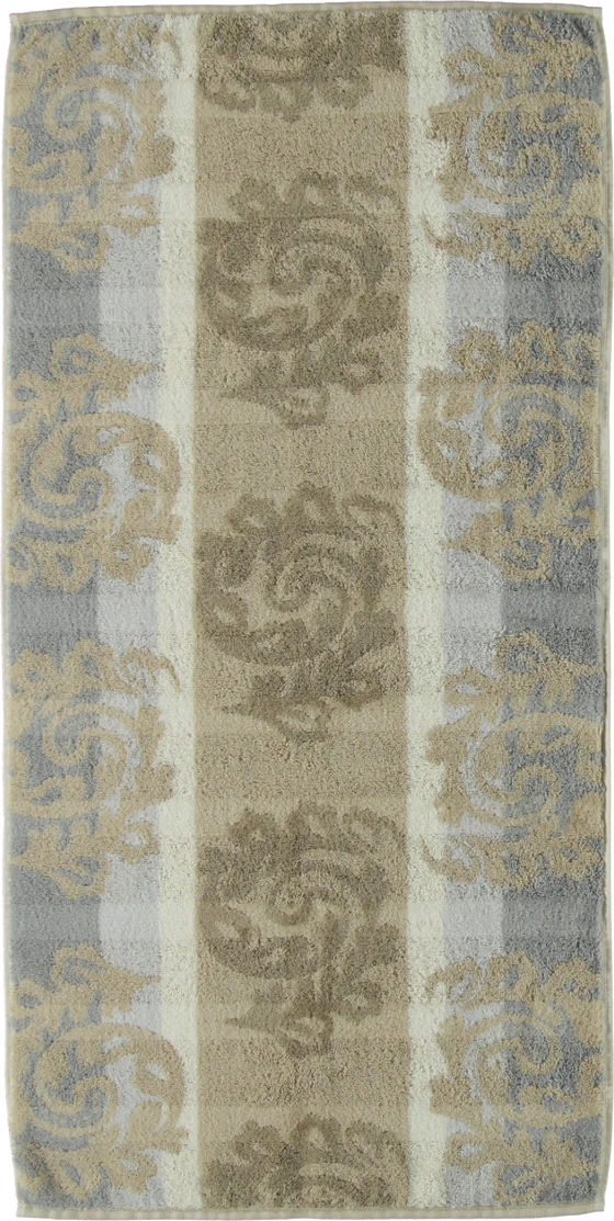 Cawö Frottiertücher Noblesse Cashmere Jacquard 1057-33 Sand – Edle Walkfrottier-Handtücher aus 100 % Baumwolle