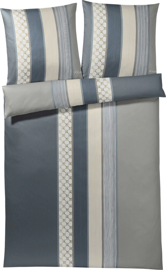 JOOP! Bettwäsche Cornflower Stripes Deep Coal – Luxuriöser Mako-Satin mit modernem Streifen-Design