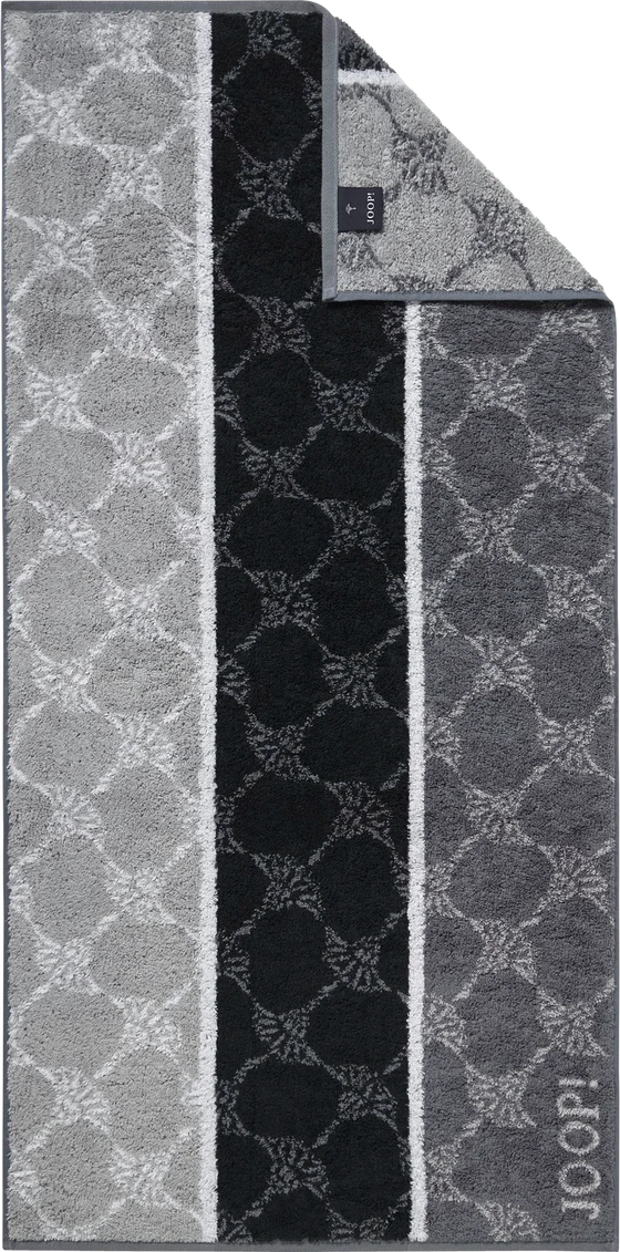 JOOP! Signature Cornflower Stripes 1657-97 in Schwarz: Luxuriöse Badezimmer-Eleganz