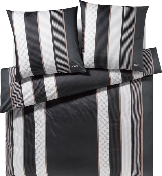 JOOP! Bettwäsche Cornflower Stripes Deep Stone – Eleganter Comfort-Satin für stilvolles Ambiente
