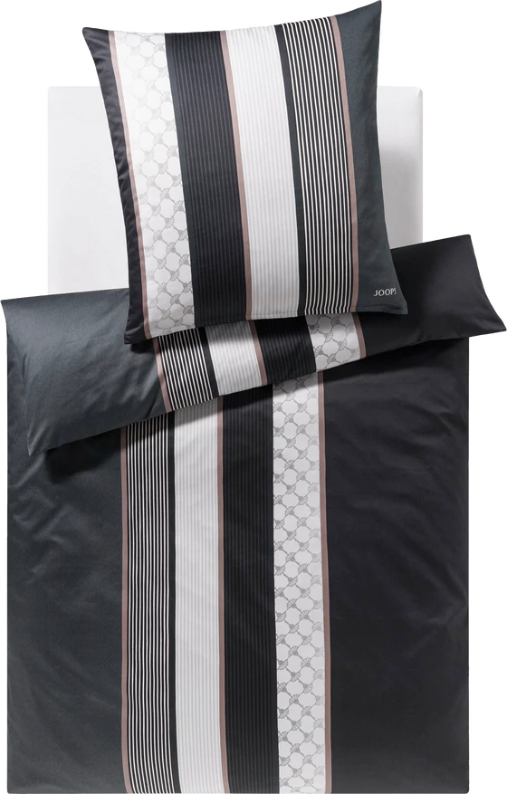 JOOP! Bettwäsche Cornflower Stripes Deep Stone – Eleganter Comfort-Satin für stilvolles Ambiente